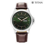 Titan Urban Green Dial Analog Leather Strap Watch for Men