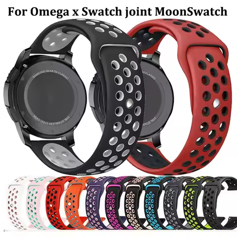 20mm Colorful Silicone Strap For Omega x Swatch joint Swatch MoonSwatch Sports Breathable Soft Band 
