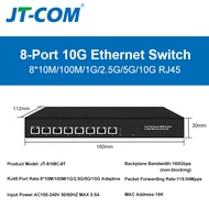 JT-COM 8-พอร์ต10G RJ45เราเตอร์ | L2-สวิตช์อัจฉริยะบนเว็บ | VLAN QoS LACP | ไม่มีพัดลมสำหรับธุรกิจและ