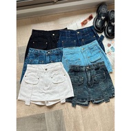 GBJ Jeans A Line Double Pocket Skirt Shorts双口袋牛仔裤裙