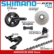 Shimano ชุดจานหน้าจักรยานเสือหมอบ105 R70002X11ชุดเฟืองด้านหน้าสายด้านหลังพร้อมอุปกรณ์รถจักรยานเซ็ทสา