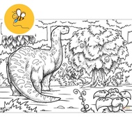 Set of 40 Dinosaur themed coloring pages, coloring pages for children, A4, A5 coloring pages