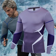 Cosplay duplex 2 fast silver  Quicksilver peripheral COS top fitness quick drying clothes Marvel superhero T-shirt