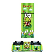 Set Of 2pcs 2-door Refrigerator Stickers+KERO MOTIF Stove