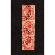G806 South Africa 1919 KGV 1d Vertical Strip 3v Stamps Used