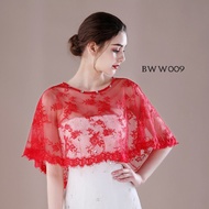 MERAH Red Tulle Bridal Bolero Wedding Bolero Bww009