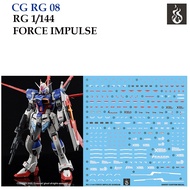 [COPY GHOST] RG08  RG 1/144 FORCE IMPULSE GUNDAM WATER SLIDE DECAL  [White Fluorescent]