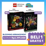 Beli 1 Gratis 1 - LEGO Botanicals 10345 Flower Arrangement + LEGO Botanicals 10280 Flower Bouquet