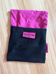 Roll’eat Snack’n’Go Pocket orchid and denim 桃紅色 牛仔 環保小食袋 布袋