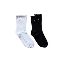 Aloe Socks alo Brand Mid-Calf Wavy Edges Soft Fabric Cotton 5 Colors