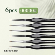 00000 Fine Tip Paint Brush Set for Acrylic Models Mini Miniature Detail Nylon Hair Thin Extra Fine