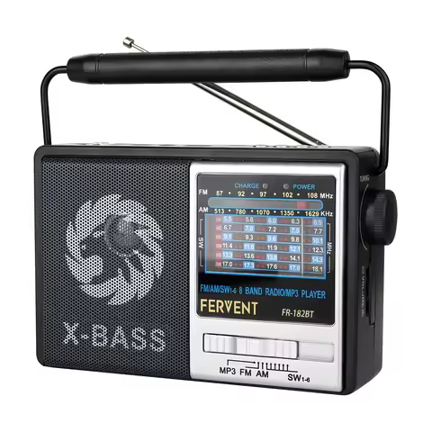 AM/FM radio, portable BT radio(FR-182BT), output 3W FM/AM/SW1-6/USB/TF/BT playback, best reception, 