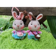 Crochet Animal Doll In A Keychain Size 4 Inches To 4.5 Inches.