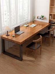 實木電腦桌雙人並排松木桌面書桌書房大板桌長桌子辦公桌簡約現代