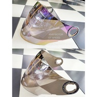 VISOR ZEUS HELMET GJ-608 GJ608 ZS608 CARBON FIBER (RAINBOW/SILVER CHROME)