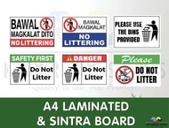 Bawal Magkalat Dito | No Littering Let's Keep Community Clean | Please Use  The Bins Signages