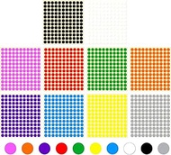 1/2" Small Colored Dot Stickers 1320 PCS Round Circle Stickers Small 10 Colors Coding Labels Mini St