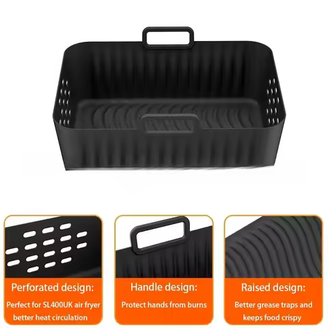 Silicone Air Fryer Liners for Ninja SL400 SL401 Double Stack XL Basket Reusable Air Fryer Baking Tra