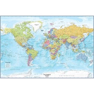 Large Blue Ocean World Wall Map X Detailed World Wall Map World Map Poster Laminated World Map Acade