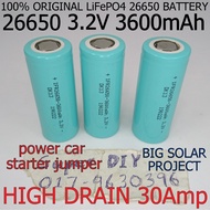 Good quality LFP 26650 LiFePO4 3.2v 3.6V 3.7V 3600mAh Rechargeable Lithium High Drain 30A battery so