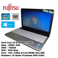 โน๊ตบุ๊คมือสอง Notebook Fujitsu Core i5-2520M(RAM 4GB/HDD:250GB) ขนาด15.6 นิ้ว