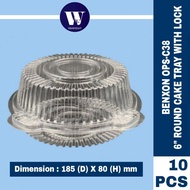 [10PCS] BENXON OPS-C38 / 6" ROUND CAKE TRAY  WITH LOCK