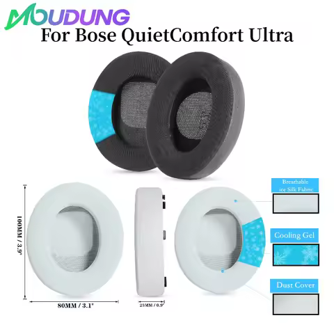 MOUDUNG Cooling Gel Ear Pads for Bose QuietComfort Ultra Headphones Replacement QC ultra Earmuffs Ea