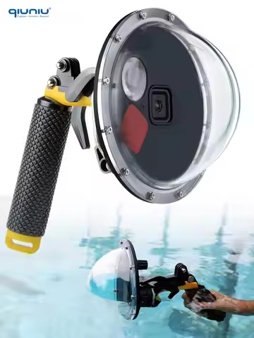 QIUNIU 45m Underwater Filter Switchable Dome Port Waterproof Dive Case Trigger Grip for GoPro Hero 8