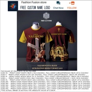 The 2025 "Viva Nazareno" - themed sublimation mock - up design T - shirt features an image of a figu