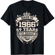 Men's cotton T-shirt Made in 1966 59 Years of Being Awesome 59th Birthday Vintage T-Shirt