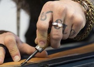 大馬士革鋼戒指環-地平線S-均碼/男女適用