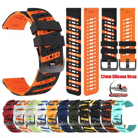 Breathable Silicone Watch Strap 22mm For Huami Amazfit Bip 6 5/BALANCE 2 Wristband For Amazfit GTR 2