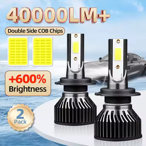 H7 Bulbs 9005/HB3 9006/HB4 H1 H4 H11 H13 9004 9007 High Low Beam Lamps More Than 40000LM +600% Brigh