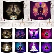 Indian Buddha Statue Meditation 7 Chakra Wall Carpet Hanging Mandala Wall Carpet Wall Cloth Psychede