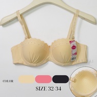 [size 32-36]A cup student bra with underwire, 0.5cm thin padding, massage bead design for slight bre