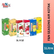 F&N Season 1L x 12 Carton - Assorted Asian Drinks, Air Kotak, Ready-To-Drink
