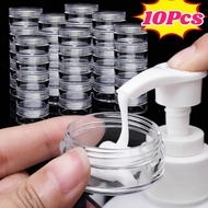 10Pcs High Transparent Plastic Sample Jars- 3/7/10g Leak-Proof Clear Container With Screw Lid- Cosme
