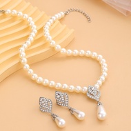 Girls Pearl Jewellery Set Pearl Necklace Earrings Set Everyday Jewellery Party Jewellery Set
