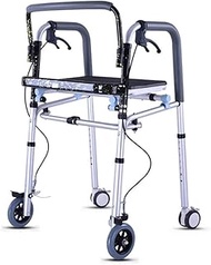 Walking Frame Walker Aid Aluminum Folding Rollator With Shower Seat/Brakes, Crutches Traction Frame For Elderly/Disabled PeopleLightweight Anniversary