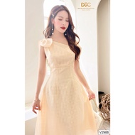 High QUALITY DESIGNED DRESS WITH OFF SHOULDER BOW V2988- DVC
