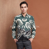 KEMEJA HIJAU Men's Green Dobby Batik Shirt, Men's Dobby Batik, Green Batik, Dobby Batik