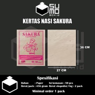 Brown rice paper size 27x36 contains 50 sheets SAKURA warteg rice wrapping/