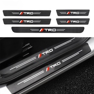 LT GTIOATO สติกเกอร์ป้องกันแถบติดขอบประตูสำหรับ TRD รถคาร์บอนไฟเบอร์สติกเกอร์ติดท้ายรถอัตโนมัติสติกเกอร์ป้องกันธรณีประตูรถยนต์สติกเกอร์คลุมธรณีประตูสำหรับโตโยต้า Vios Innova Hilux Fortuner Hiace Wigo Rush Avanza Corolla Yaris