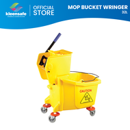 Kleensafe 32L Heavy Commercial Mop Squeezer mop Bucket Industrial Mop Squeezer Office Malls Hospital