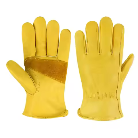 Cowhide Leather Work Safe Gloves for Garden Motorcycle Driving Welding Protection Workshops Non-slip