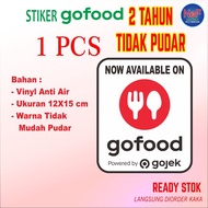Stiker Gofood available on cafe jualan online vinyl anti air