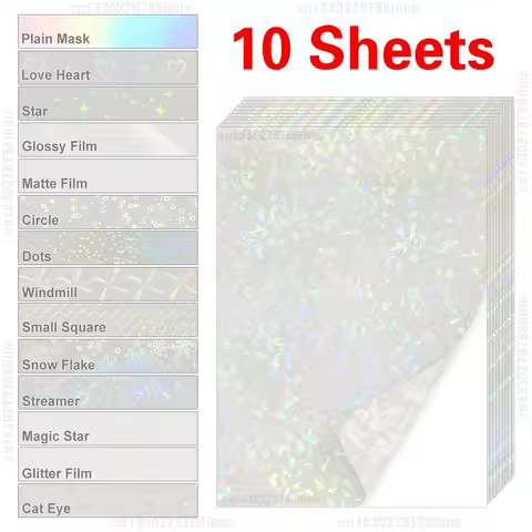 10 Sheets Cold Laminating Film Waterproof Broken Glass Dots DIY Package Card Photo Laminating Film S