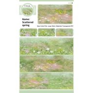 Jianwu 500Cm Cổ Điển Đồng Cỏ Nhà Máy phong cảnh hoa Vật Liệu Cắt Dán Sổ lưu niệm băng dính Pet Sáng