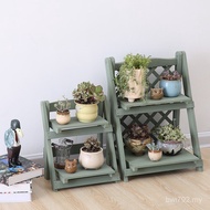 Two-Tier Grid Flower Rack Desk Rack Grid Board Rack White Dragon Rock Bookshelf Foldable Fujian Frag