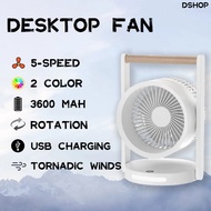 Desktop Fan, usb Charging, Portable fan, table fan,display the power level,With night light